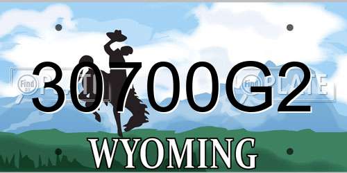 30700G2 Wyoming License Plate