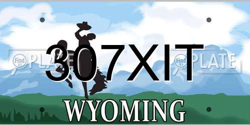 307XIT Wyoming License Plate