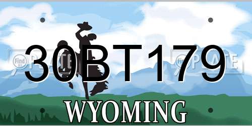 30BT179 Wyoming License Plate