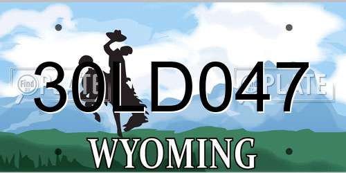 30LD047 Wyoming License Plate