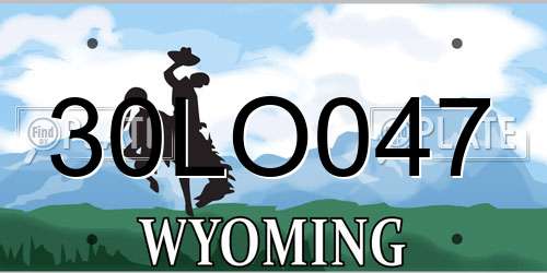 30LO047 Wyoming License Plate