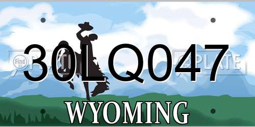 30LQ047 Wyoming License Plate