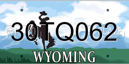 30TQ062 Wyoming License Plate
