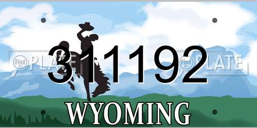 311192 Wyoming License Plate
