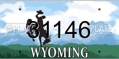 31146 Wyoming License Plate