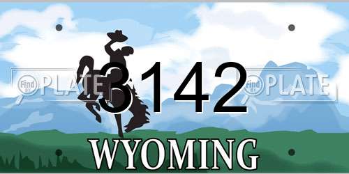 3142 Wyoming License Plate