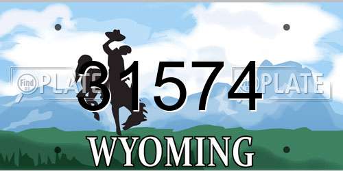31574 Wyoming License Plate