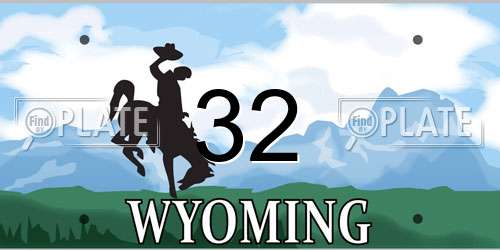 32 Wyoming License Plate