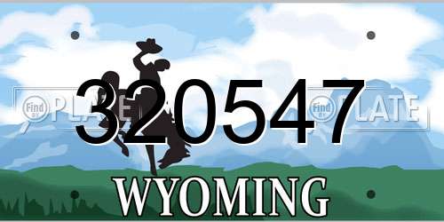 320547 Wyoming License Plate