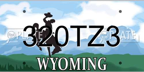 320TZ3 Wyoming License Plate