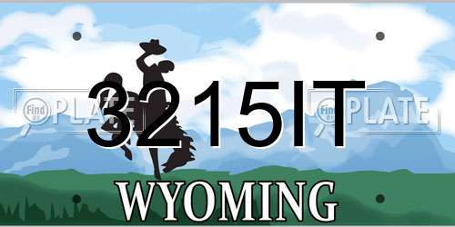 3215IT Wyoming License Plate