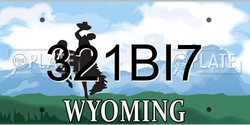 321BI7 Wyoming License Plate