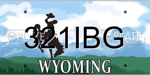 321IBG Wyoming License Plate
