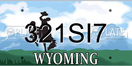 321SI7 Wyoming License Plate