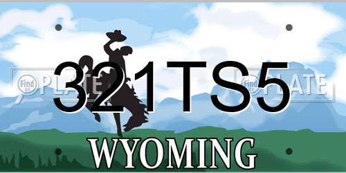 321TS5 Wyoming License Plate