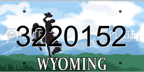 3220152 Wyoming License Plate