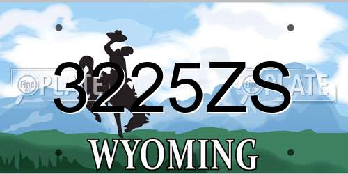 3225ZS Wyoming License Plate