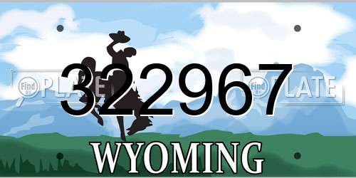 322967 Wyoming License Plate
