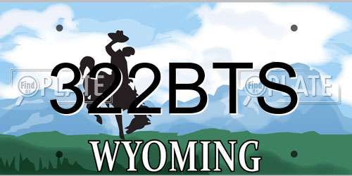 322BTS Wyoming License Plate