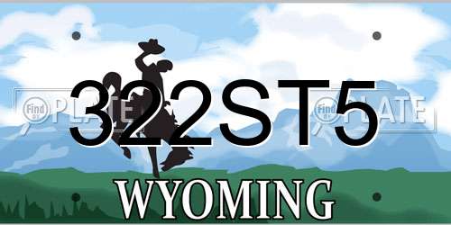 322ST5 Wyoming License Plate