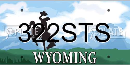 322STS Wyoming License Plate
