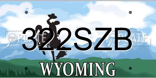 322SZB Wyoming License Plate