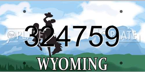 324759 Wyoming License Plate