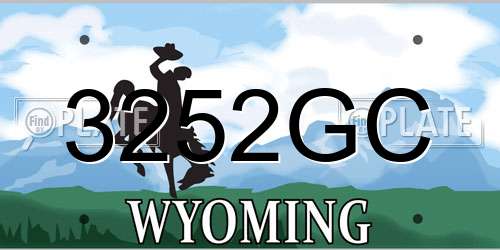 3252GC Wyoming License Plate