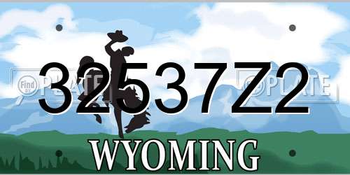 32537Z2 Wyoming License Plate