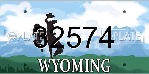 32574 Wyoming License Plate
