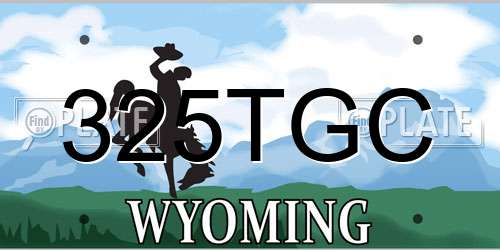 325TGC Wyoming License Plate