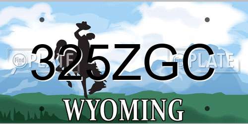 325ZGC Wyoming License Plate