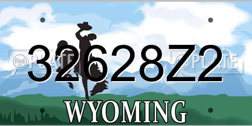 32628Z2 Wyoming License Plate