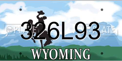 326L93 Wyoming License Plate