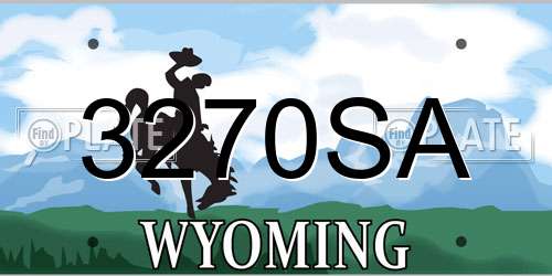 3270SA Wyoming License Plate