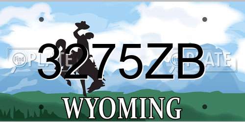 3275ZB Wyoming License Plate