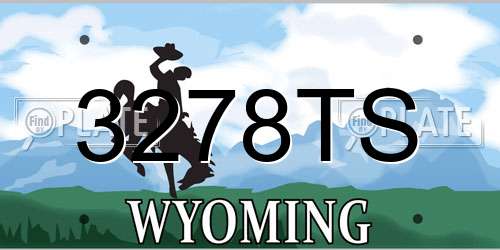 3278TS Wyoming License Plate