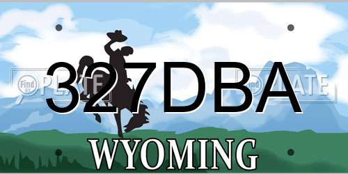 327DBA Wyoming License Plate