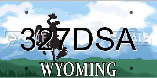 327DSA Wyoming License Plate