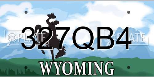 327QB4 Wyoming License Plate