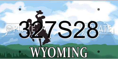 327S28 Wyoming License Plate