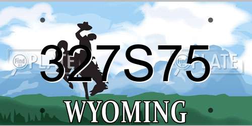 327S75 Wyoming License Plate