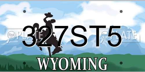 327ST5 Wyoming License Plate