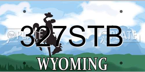 327STB Wyoming License Plate