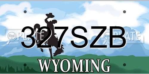 327SZB Wyoming License Plate