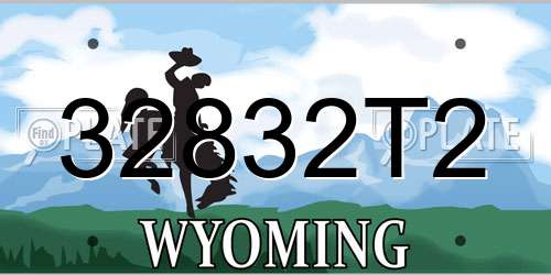 32832T2 Wyoming License Plate