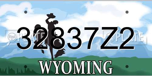 32837Z2 Wyoming License Plate