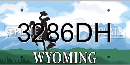 3286DH Wyoming License Plate