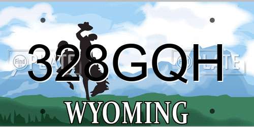 328GQH Wyoming License Plate