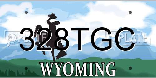 328TGC Wyoming License Plate